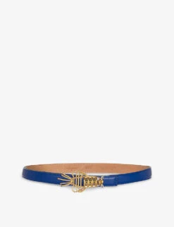 Sonia Petroff Lobster 24ct Yellow Gold-plated Brass And Swarovski Crystal Leather Belt
