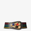 Sonia Petroff Parrot 24ct Yellow Gold-plated Brass And Swarovski Leather Belt 1 Sonia Petroff Parrot 24ct Yellow Gold-plated Brass And Swarovski Leather Belt -Glam Pouch Store R03995640 RED M