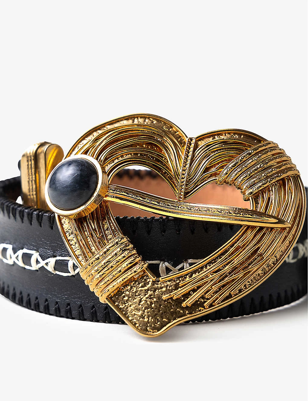 Sonia Petroff Heart 24ct Yellow-gold Plated Metal And Leather Belt 4 Sonia Petroff Heart 24ct Yellow-gold Plated Metal And Leather Belt - Image 2