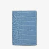 Mara Croc-embossed Leather Passport Cover 1 Mara Croc-embossed Leather Passport Cover -Glam Pouch Store R03999346 NILEBLUE M