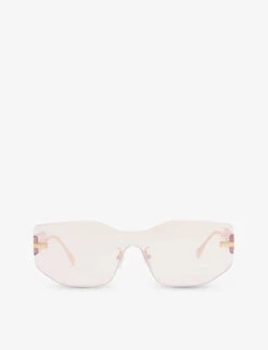 FENDI FE40066U Shield-frame Metal Sunglasses