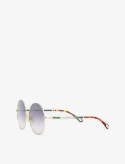 Chloé CH0112S Round-frame Metal Sunglasses -Glam Pouch Store R04008960 GOLD ALT02
