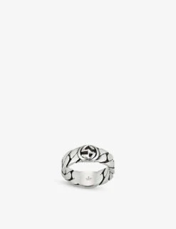 Gucci Interlocking G Sterling-silver Ring 8 Gucci Interlocking G Sterling-silver Ring -Glam Pouch Store R04009381 SILVER ALT02