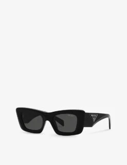 Prada PR 13ZS Cat-eye Acetate Sunglasses -Glam Pouch Store R04053927 BLACK ALT02