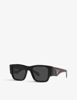 Prada PR 10ZS Pillow-frame Acetate Sunglasses -Glam Pouch Store R04053932 BLACK ALT02