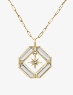 The Alkemistry X Tom Foolery 14ct Yellow Gold And Crystal Necklace -Glam Pouch Store R04056621 YELLOW ALT02