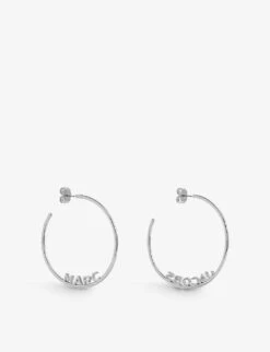 Marc Jacobs Logo-embellished Brass Hoop Earrings