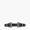 THE KOOPLES Double-buckle Leather Belt 2 THE KOOPLES Double-buckle Leather Belt -Glam Pouch Store R04070982 BLA01 M