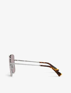 Miu Miu MU 51YS Square-frame Metal Sunglasses -Glam Pouch Store R04076385 SILVER ALT03