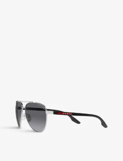 Prada Linea Rossa PS 50YS Aviator Metal Sunglasses 8 Prada Linea Rossa PS 50YS Aviator Metal Sunglasses -Glam Pouch Store R04076452 SILVER ALT02