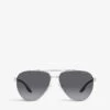Prada Linea Rossa PS 50YS Aviator Metal Sunglasses -Glam Pouch Store R04076452 SILVER M