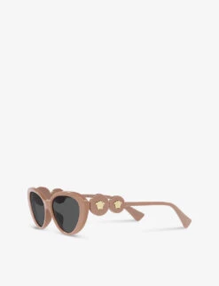 Versace VE4433U Cat-eye Medallion-embellished Acetate Sunglasses 8 Versace VE4433U Cat-eye Medallion-embellished Acetate Sunglasses -Glam Pouch Store R04076589 BROWN ALT02