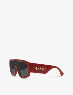 Versace VE4439 Pillow-frame Logo-embellished Nylon Sunglasses -Glam Pouch Store R04076595 RED ALT02