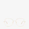 Oliver Peoples OV1313 Butterfly-frame Steel Optical Glasses 2 Oliver Peoples OV1313 Butterfly-frame Steel Optical Glasses -Glam Pouch Store R04076744 PINK M