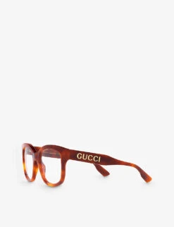 Gucci GG0018O Acetate Rectangle Glasses -Glam Pouch Store R04076758 BROWN ALT02
