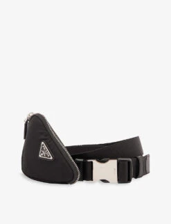 Prada Re-Nylon Logo-patch Shell Belt With Pouch