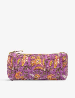 Bed Of Flowers Floral-print Organic-cotton Pouch