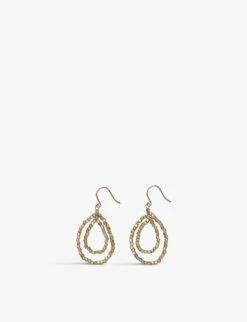 Double-teardrop Brass Drop Earrings