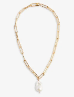 The Baroque Pearl Layer 24ct Yellow-gold Plated Brass Necklace
