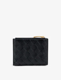 Bottega Veneta Intrecciato Leather Card Holder 9 Bottega Veneta Intrecciato Leather Card Holder -Glam Pouch Store R04083043 BLACKGOLD ALT02