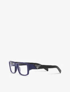 Prada PR 07ZV Rectangle-frame Acetate Optical Glasses -Glam Pouch Store R04085095 BLUE ALT02