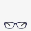 Prada PR 07ZV Rectangle-frame Acetate Optical Glasses -Glam Pouch Store R04085095 BLUE M