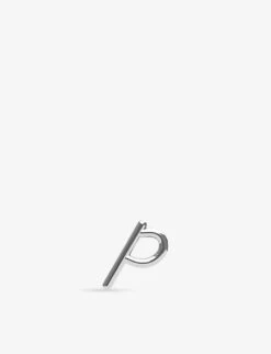 Love Letter P Initial 18ct White-gold Single Stud Earring