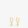 Iso 18ct Yellow-gold Plated Sterling-silver And Cubic Zirconia Huggie Earrings -Glam Pouch Store R04086566 GOLD M