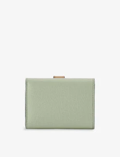 Loewe Trifold Logo-embossed Leather Wallet -Glam Pouch Store R04087575 ROSEMARYTAN ALT02