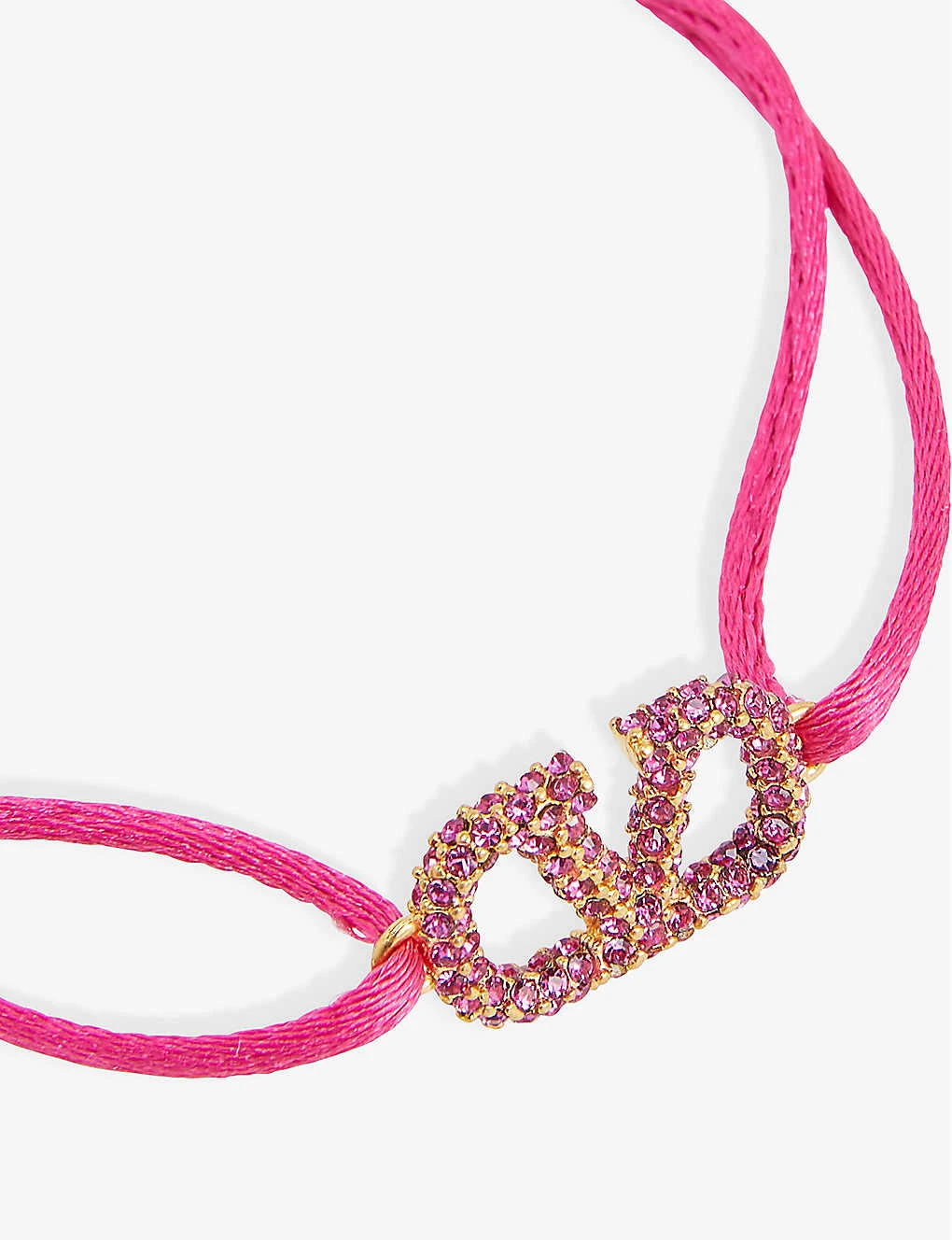 Valentino Garavani VLOGO Swarovski Crystal-embellished Brass And Cord Bracelet 4 Valentino Garavani VLOGO Swarovski Crystal-embellished Brass And Cord Bracelet - Image 2
