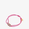 Valentino Garavani VLOGO Swarovski Crystal-embellished Brass And Cord Bracelet 2 Valentino Garavani VLOGO Swarovski Crystal-embellished Brass And Cord Bracelet -Glam Pouch Store R04090128 PINKPPROSE M