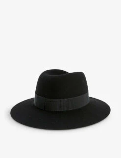 Maison Michel Virginie Wool-felt Fedora Hat -Glam Pouch Store R04090999 BLACK ALT02