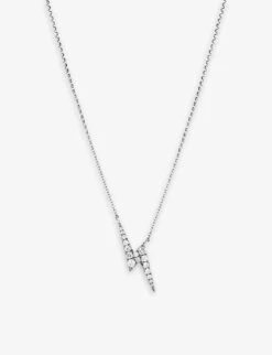 Harry's Lightening Bolt 14ct White-gold And 0.25ct Diamond Necklace
