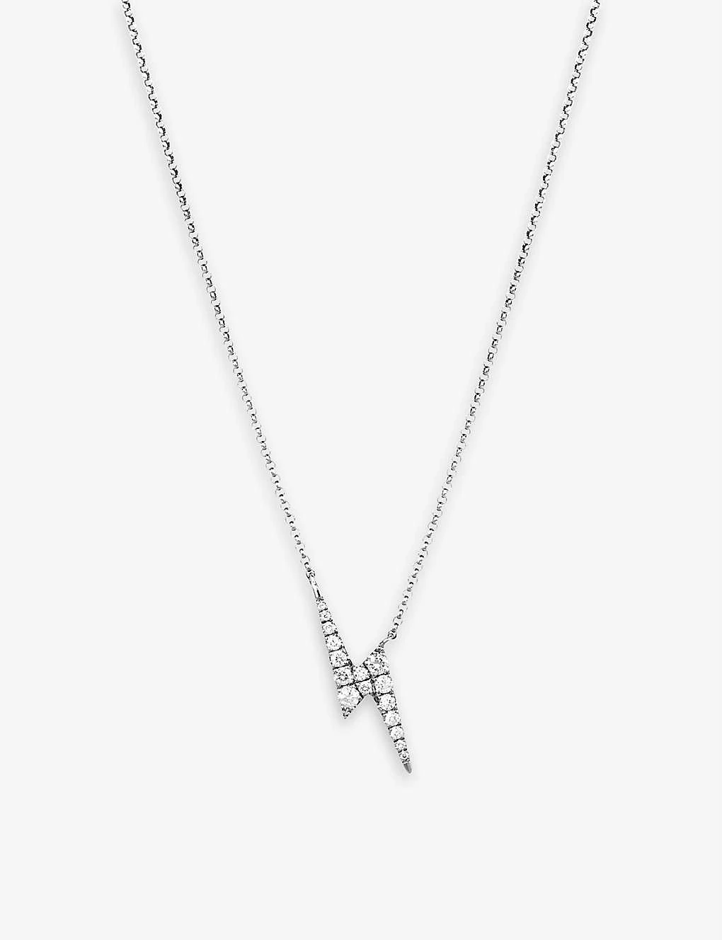Harry's Lightening Bolt 14ct White-gold And 0.25ct Diamond Necklace 3 Harry's Lightening Bolt 14ct White-gold And 0.25ct Diamond Necklace