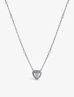 Cora Heart Sterling-silver And Cubic Zirconia Necklace