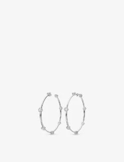 Swarovski Constella Rhodium-plated And Zirconia Hoop Earrings 8 Swarovski Constella Rhodium-plated And Zirconia Hoop Earrings -Glam Pouch Store R04099123 CRYSTAL ALT02