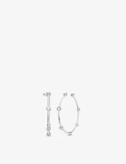Swarovski Constella Rhodium-plated And Zirconia Hoop Earrings 9 Swarovski Constella Rhodium-plated And Zirconia Hoop Earrings -Glam Pouch Store R04099123 CRYSTAL ALT03