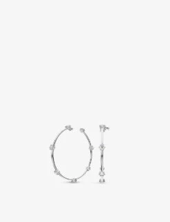 Swarovski Constella Rhodium-plated And Zirconia Hoop Earrings