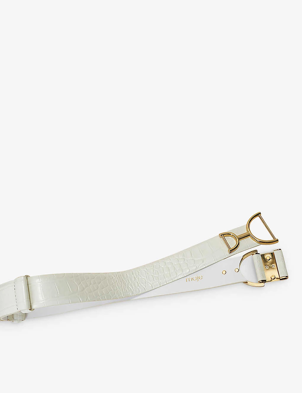 Maje Horsebit Croc-embossed Leather Belt 4 Maje Horsebit Croc-embossed Leather Belt - Image 2