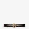 Maje Wide Clover-logo Leather Belt -Glam Pouch Store R04101805 NOIRGRIS M
