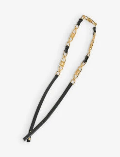 Maje Chain Gold-plated Brass Leather Belt -Glam Pouch Store R04101823 NOIRGRIS ALT05