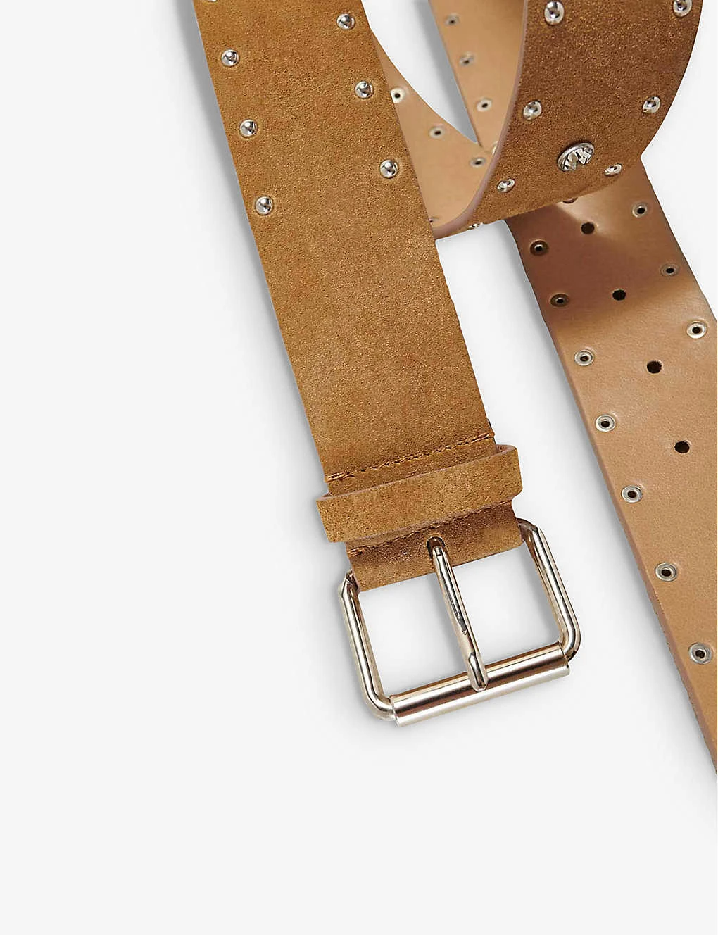 Maje A Square Stud-embellished Suede-leather Belt 4 Maje A Square Stud-embellished Suede-leather Belt - Image 2