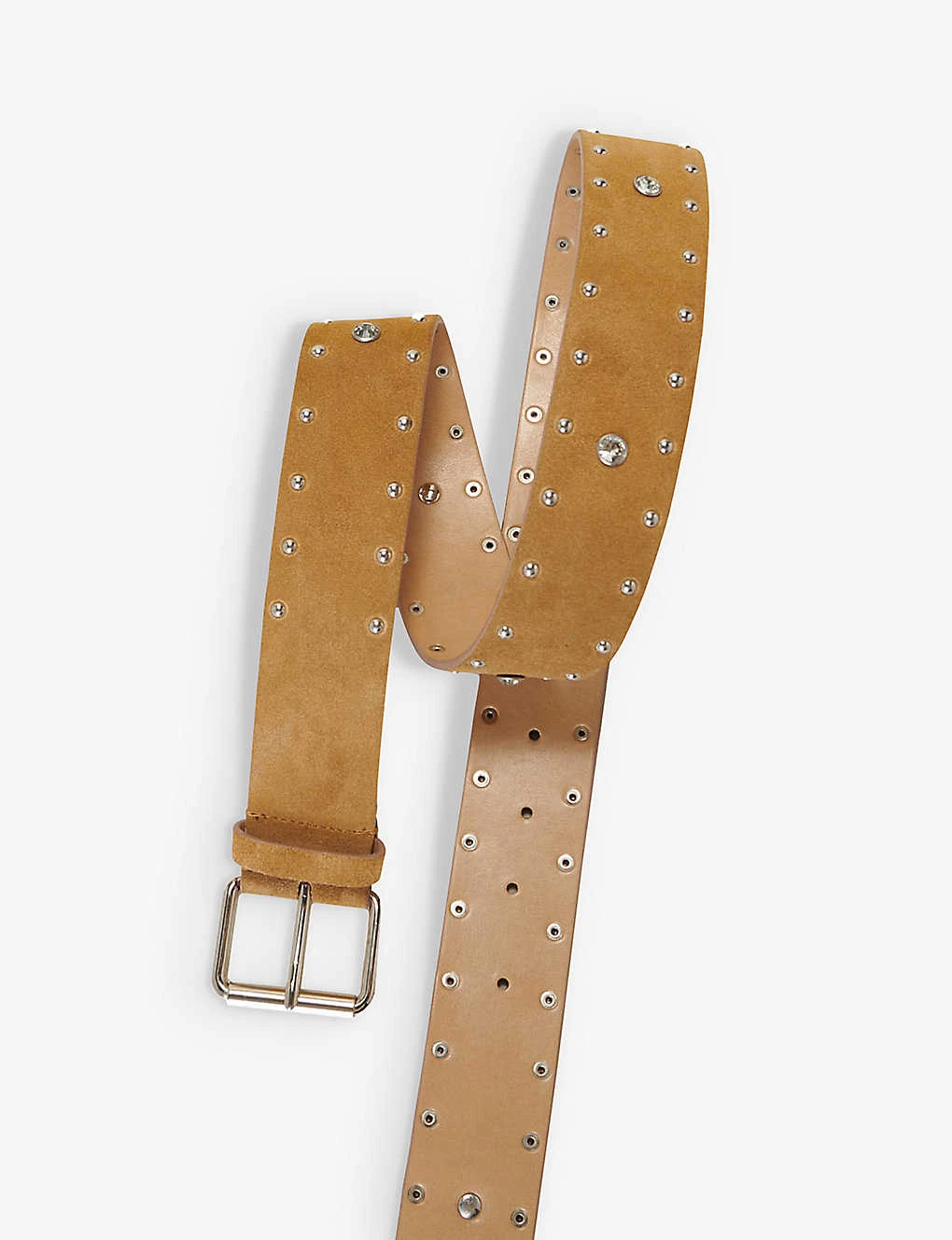 Maje A Square Stud-embellished Suede-leather Belt 5 Maje A Square Stud-embellished Suede-leather Belt - Image 3