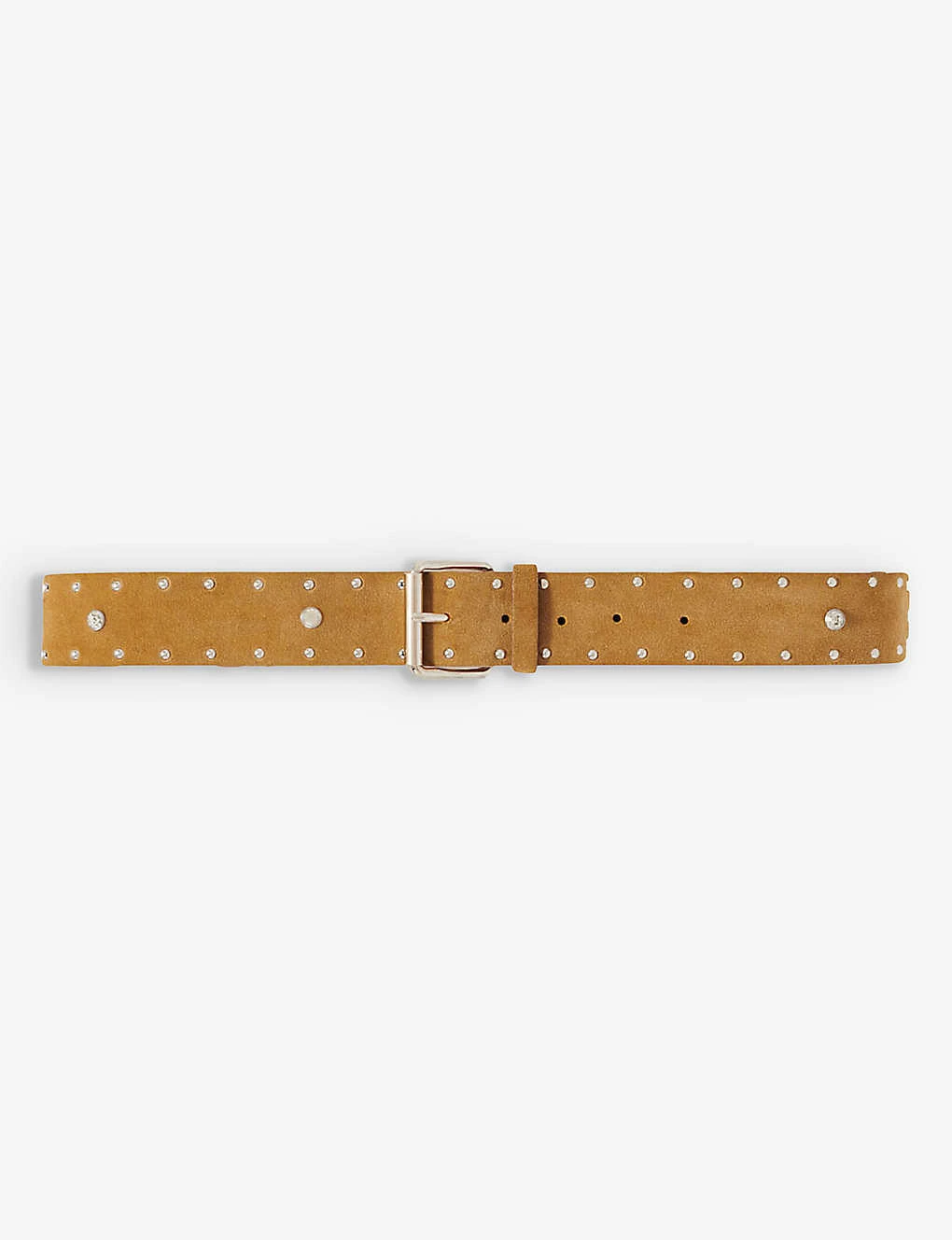 Maje A Square Stud-embellished Suede-leather Belt 3 Maje A Square Stud-embellished Suede-leather Belt