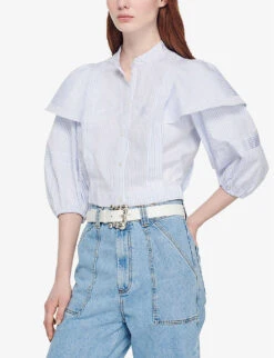 Sandro Ball-embellished Leather Belt -Glam Pouch Store R04102313 NATURELS ALT02