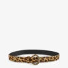 Sandro Leopard Animal-print Faux-fur And Leather Belt -Glam Pouch Store R04102459 BRUNS M
