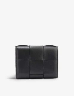 Bottega Veneta Intrecciato Leather Wallet -Glam Pouch Store R04103773 BLACKGOLD ALT02