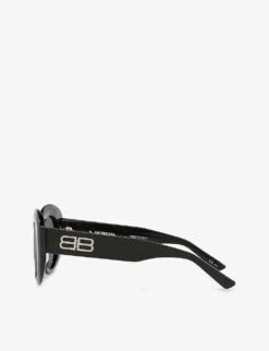 Balenciaga BB0235S Round-frame Acetate Sunglasses -Glam Pouch Store R04103794 BLACK ALT03