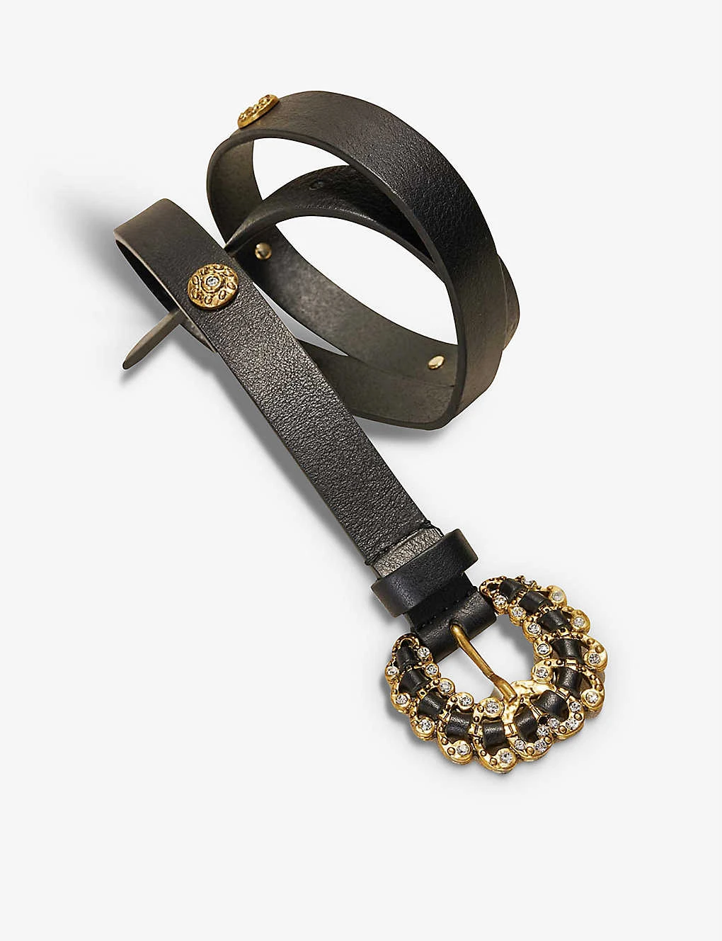 Maje Studded Crystal-embellished Leather Belt 4 Maje Studded Crystal-embellished Leather Belt - Image 2