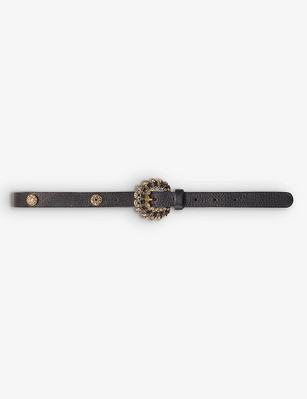 Maje Studded Crystal-embellished Leather Belt 3 Maje Studded Crystal-embellished Leather Belt